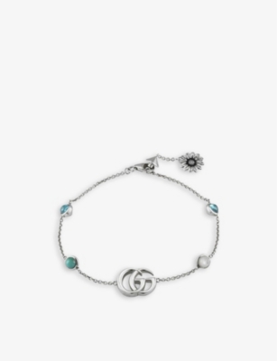 Gucci Womens Silver Gg Marmont Sterling Silver And 1.02ct Mother Of Pearl Bracelet In Silver