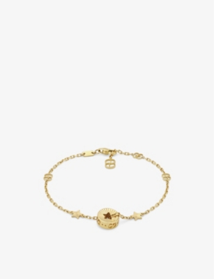 GUCCI - Double G Key gold-tone brass and crystal bracelet 