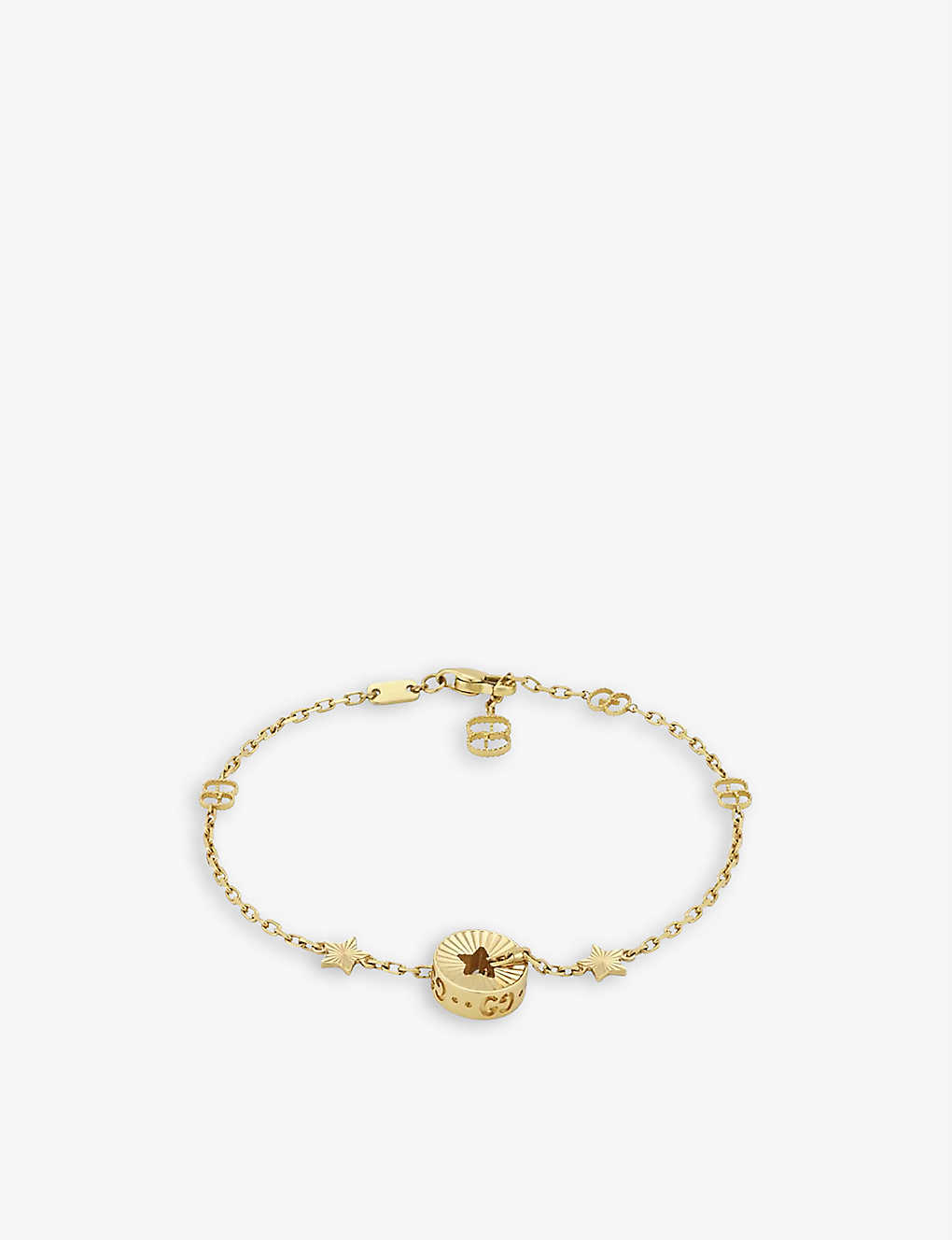 Gucci Womens Yellow Gold Icon Star 18ct Yellow-gold Logo-embellished Charm Bracelet