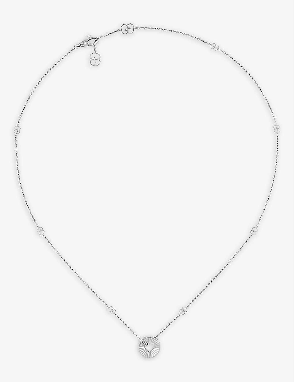 Gucci Womens Silver Icon 18ct White-gold Pendant Necklace