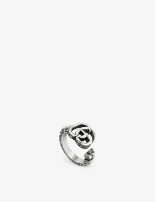 GUCCI GUCCI WOMEN'S SILVER MARMONT DOUBLE-G STERLING-SILVER RING,63312103