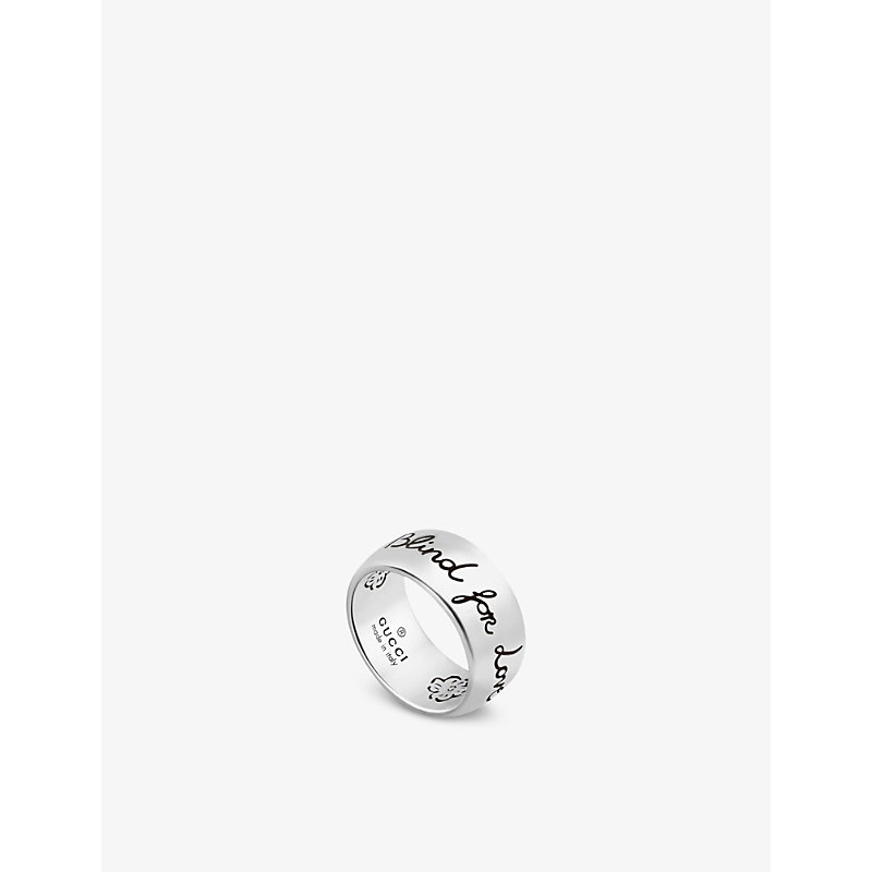 GUCCI GUCCI WOMEN'S SILVER BLIND FOR LOVE STERLING-SILVER RING,63312639