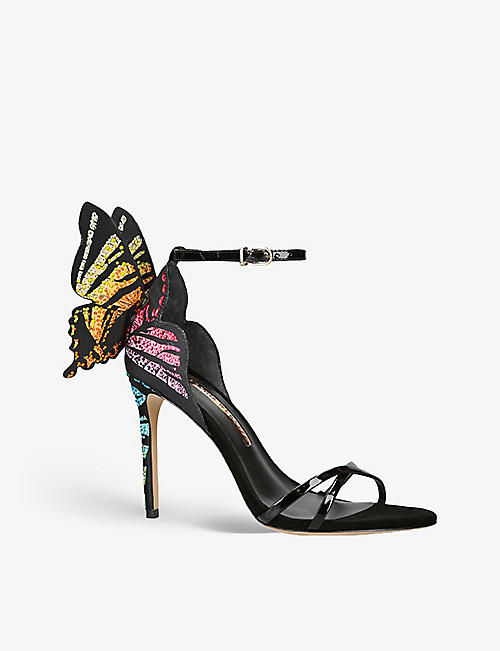 SOPHIA WEBSTER: Chiara wing-embellished leather heeled sandals