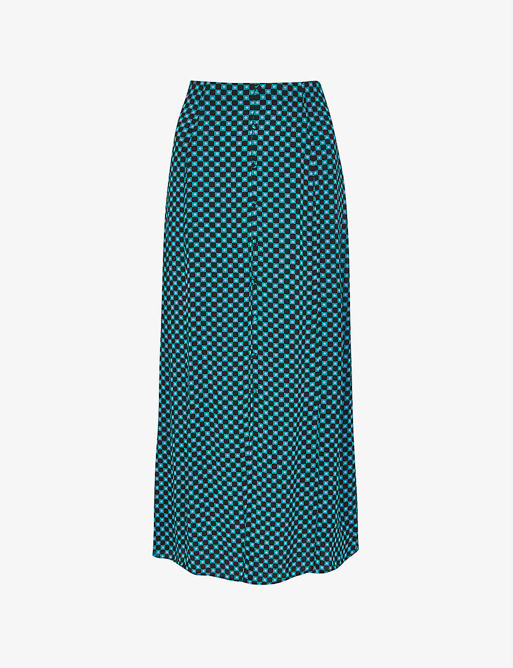Whistles Womens Multi-coloured Star Check-print A-line Viscose Skirt