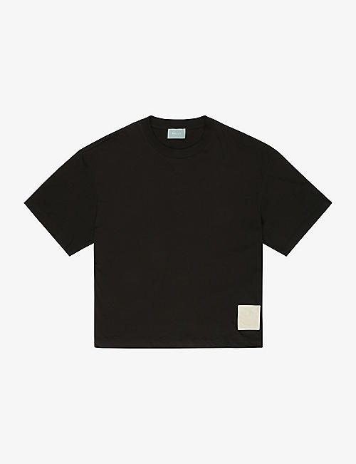 BALLY: Leather logo-appliqué cotton-jersey T-shirt