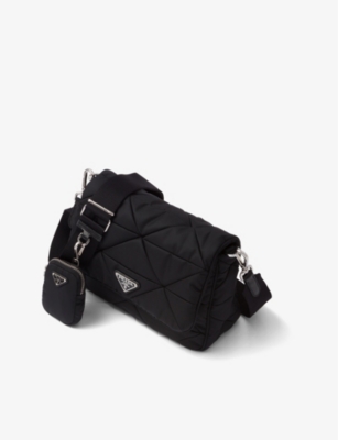 PRADA: Quilted brand-plaque nylon shoulder bag