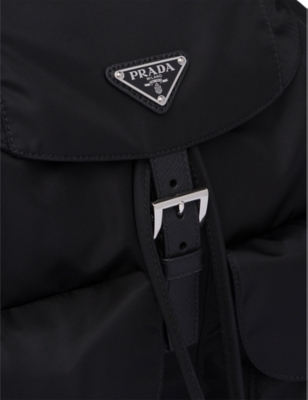 PRADA: Logo-plaque recycled-polyamide backpack