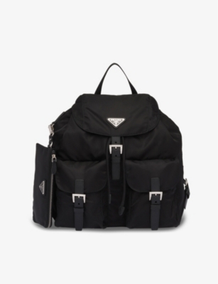 PRADA: Logo-plaque recycled-polyamide backpack