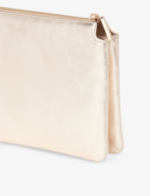 Shop Whistles Women's Gold Elita Leather Clutch Bag