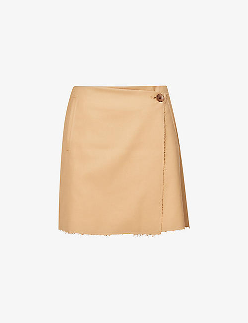 BY MALENE BIRGER: Esmaa wrap-front recycled polyester-blend mini skirt