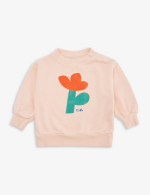 BOBO CHOSES BOBO CHOSES LIGHT PINK SEA FLOWER GRAPHIC-PRINT ORGANIC-COTTON SWEATSHIRT 6-24 MONTHS,63332569