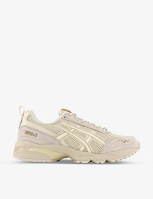 ASICS: GEL 1090 panelled mesh and suede trainers