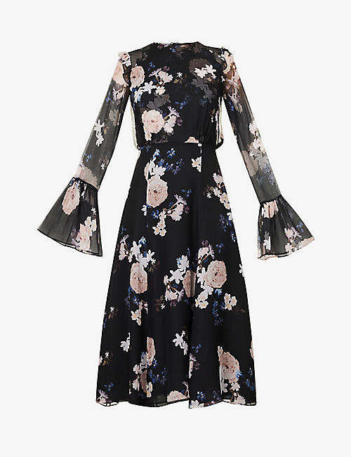 ERDEM: Victoria floral-print silk midi dress