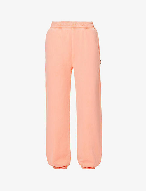 STUSSY: Logo-tab relaxed-fit cotton-jersey jogging bottoms