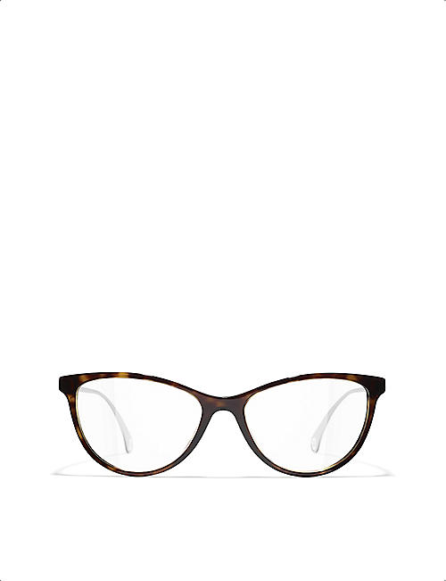 CHANEL: CH3423 tortoiseshell cat-eye acetate glasses
