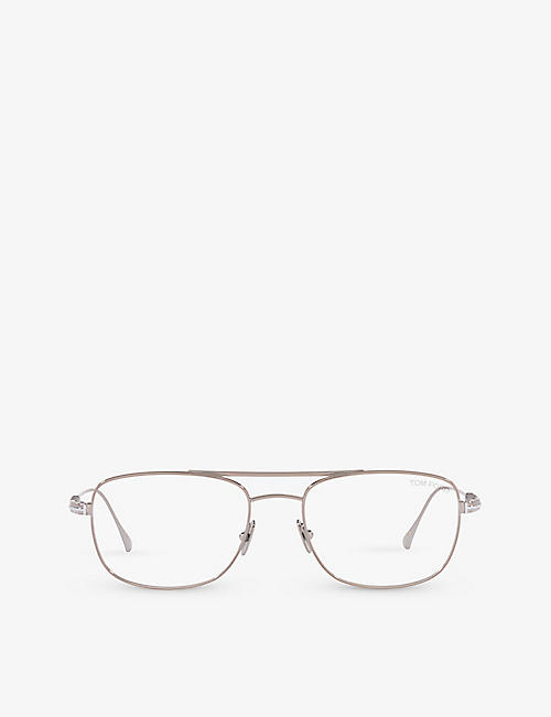 TOM FORD: FT5848 Private Collection aviator-frame metal optical glasses