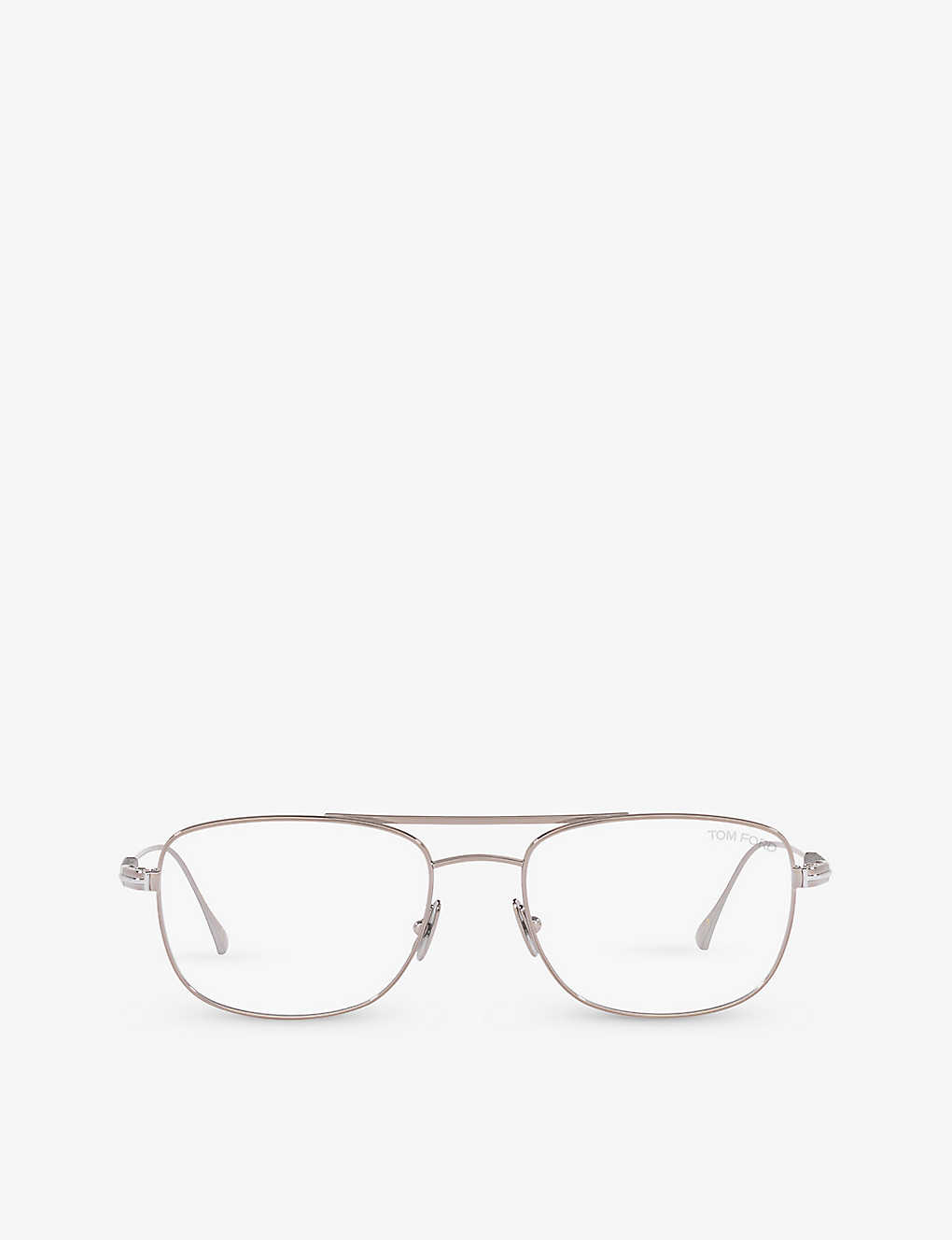 Tom Ford Womens Silver Ft5848 Private Collection Aviator-frame Metal Optical Glasses
