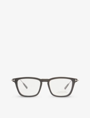 Tom Ford Womens Black Ft5851 Rectangular-frame Acetate Optical Glasses