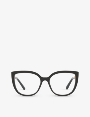 Bvlgari Bv4214b Cat-eye Acetate Glasses In Black