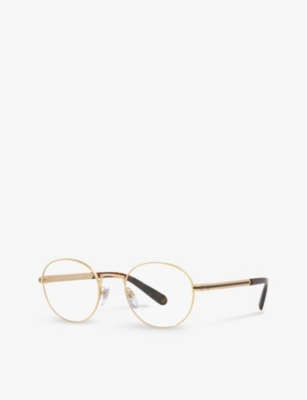 Shop Bvlgari Bv1119 Round-frame Metal Glasses In Gold