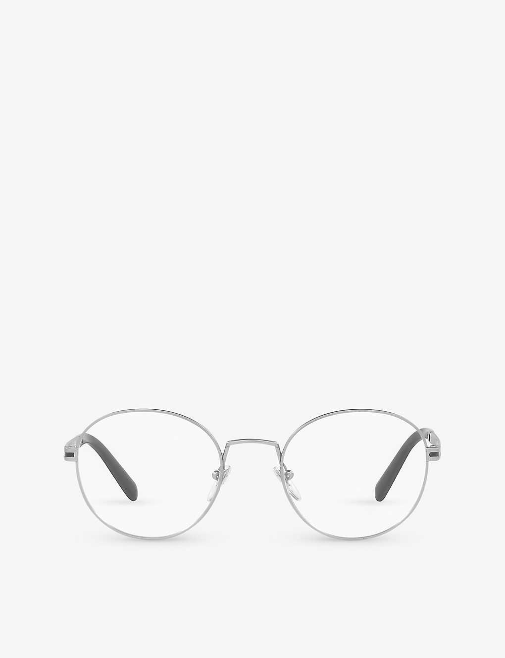 Bvlgari Bv1119 Round-frame Metal Glasses In Grey