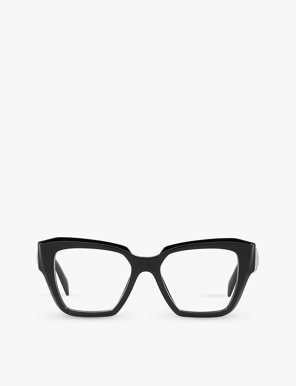 Prada Womens Black Pr 09zv Square-frame Acetate Optical Glasses