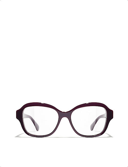 CHANEL: CH3439H square-frame acetate and glass pearl eyeglasses