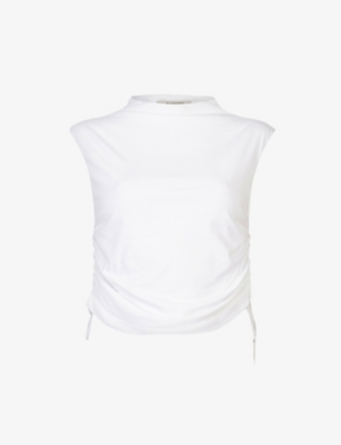 ALLSAINTS: Beta funnel-neck organic-cotton top