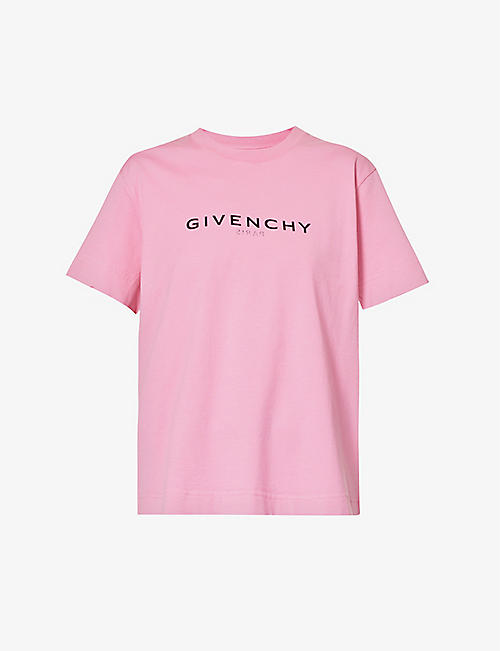 GIVENCHY: Logo-print scoop-neck cotton-jersey T-shirt