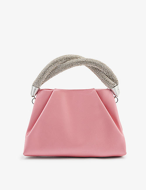 RODO: Berenice crystal-embellished satin top-handle bag