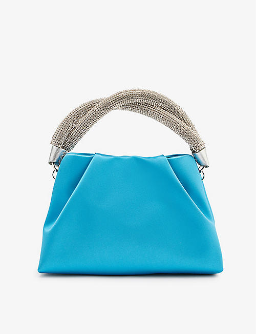 RODO: Berenice crystal-embellished satin top-handle bag