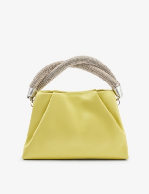 Rodo Lime Berenice Crystal-embellished Satin Top-handle Bag | ModeSens