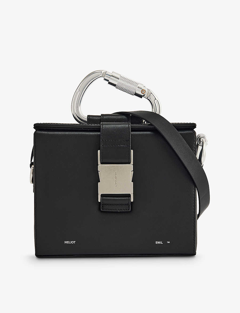 Heliot Emil Black Carabiner-clasp Leather Top-handle Bag
