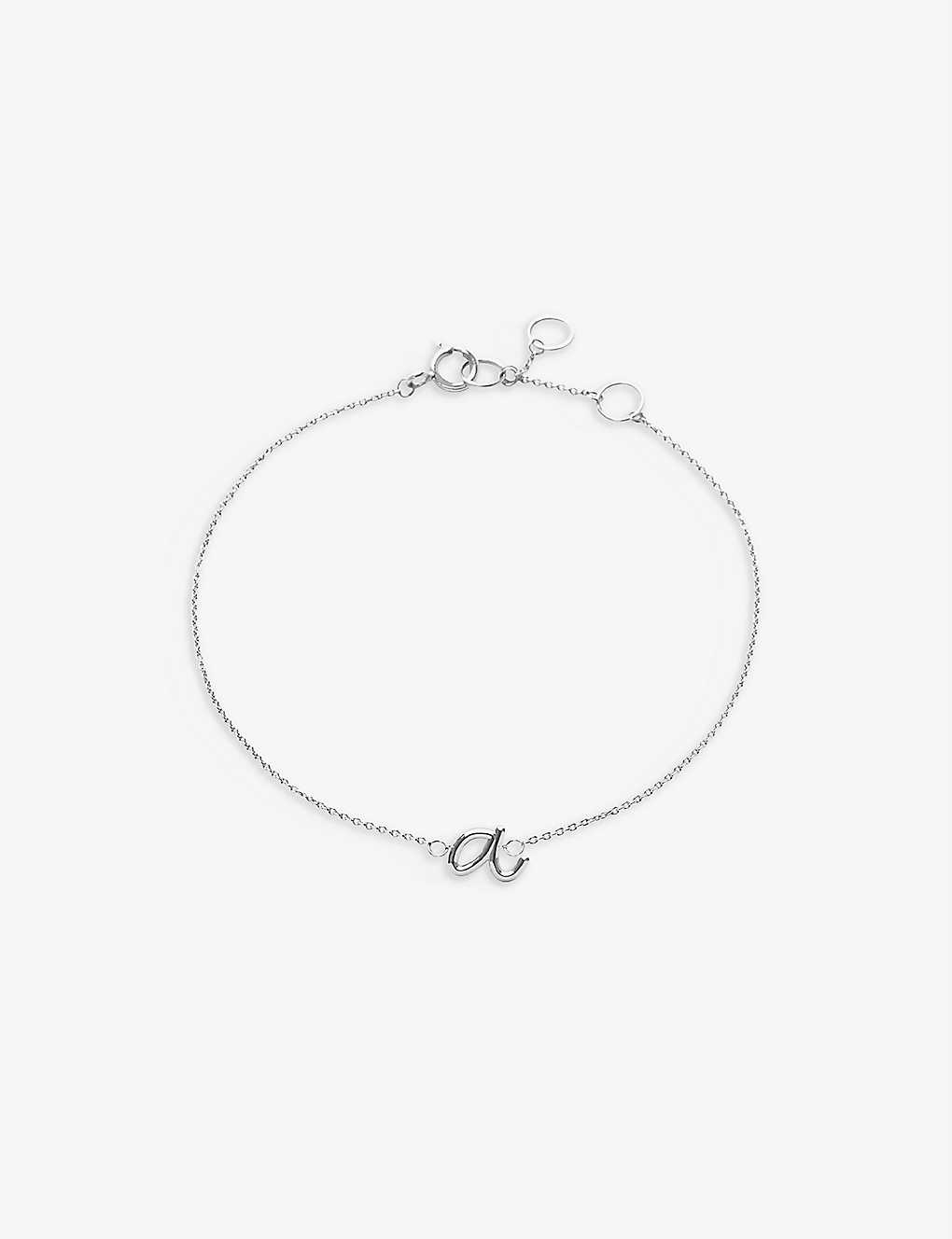 The Alkemistry Womens 18ct White Gold Love Letter A Initial 18ct White-gold Bracelet
