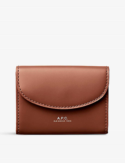 APC: Geneve brand-embossed leather purse
