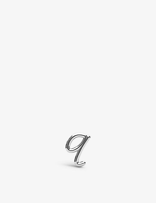 THE ALKEMISTRY: Love Letter Q Initial 18ct white-gold single stud earring