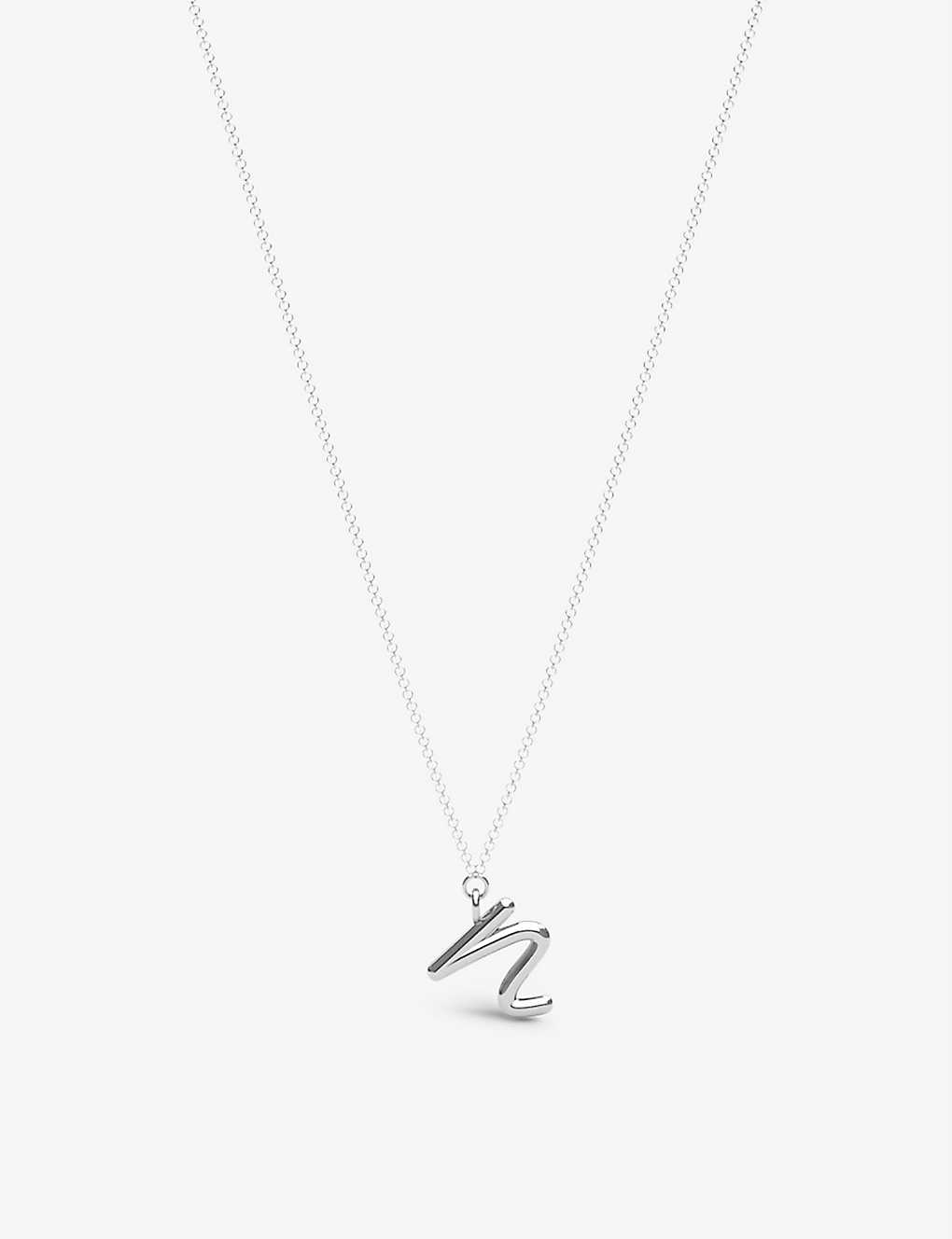 The Alkemistry Womens 18ct White Gold Love Letter N Initial 18ct White-gold Pendant Necklace