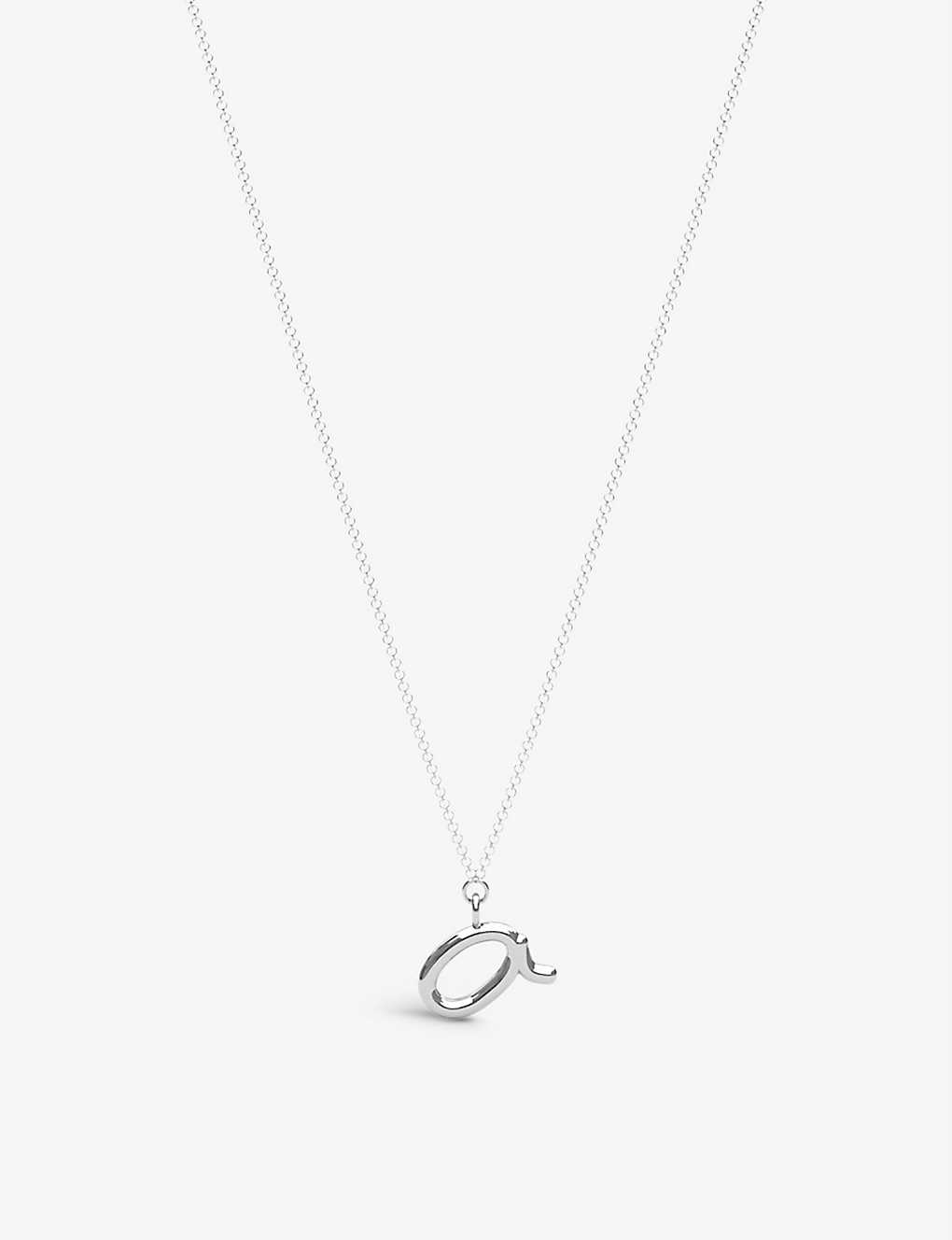 The Alkemistry Womens 18ct White Gold Love Letter O Initial 18ct White-gold Pendant Necklace