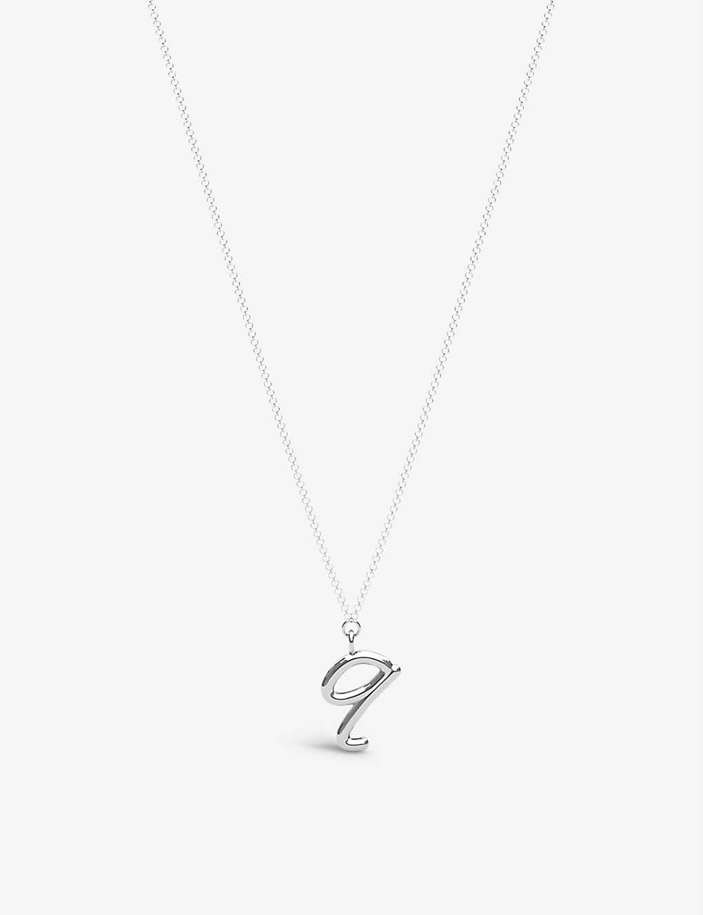 The Alkemistry Womens 18ct White Gold Love Letter Q Initial 18ct White-gold Pendant Necklace