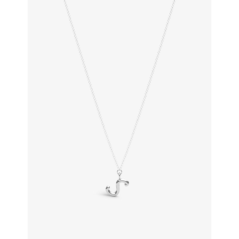 The Alkemistry Womens 18ct White Gold Love Letter S Initial 18ct White-gold Pendant Necklace