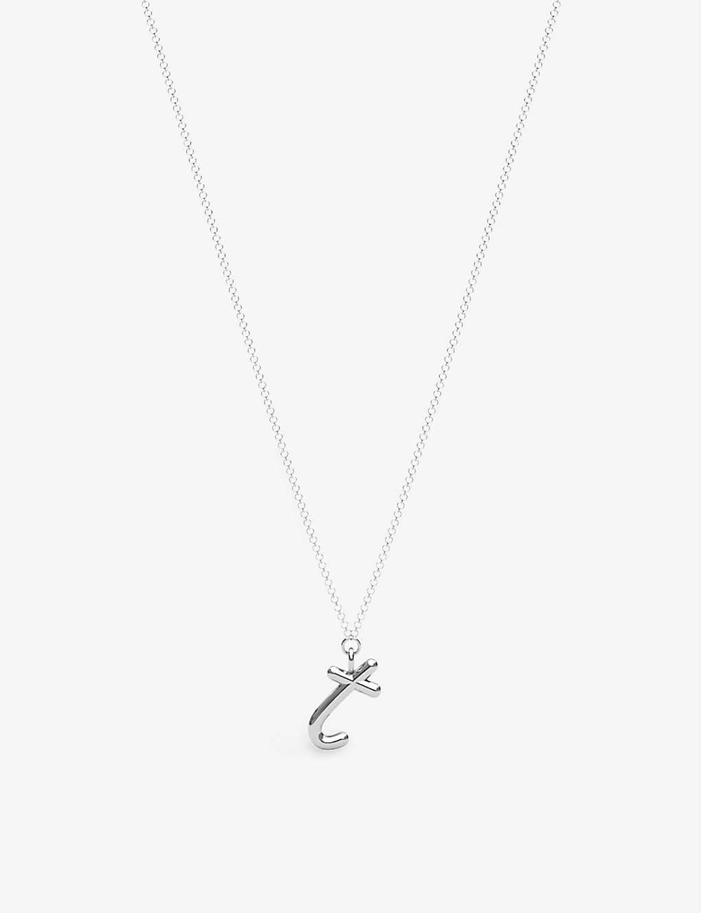 The Alkemistry Womens 18ct White Gold Love Letter T Initial 18ct White-gold Pendant Necklace