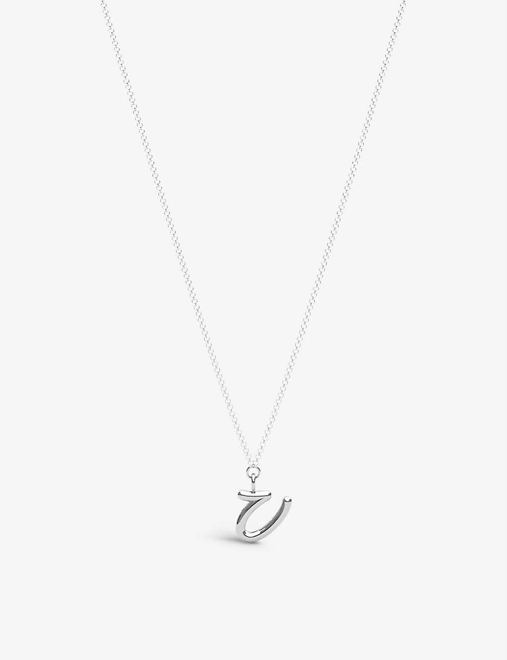The Alkemistry Womens 18ct White Gold Love Letter V Initial 18ct White-gold Pendant Necklace