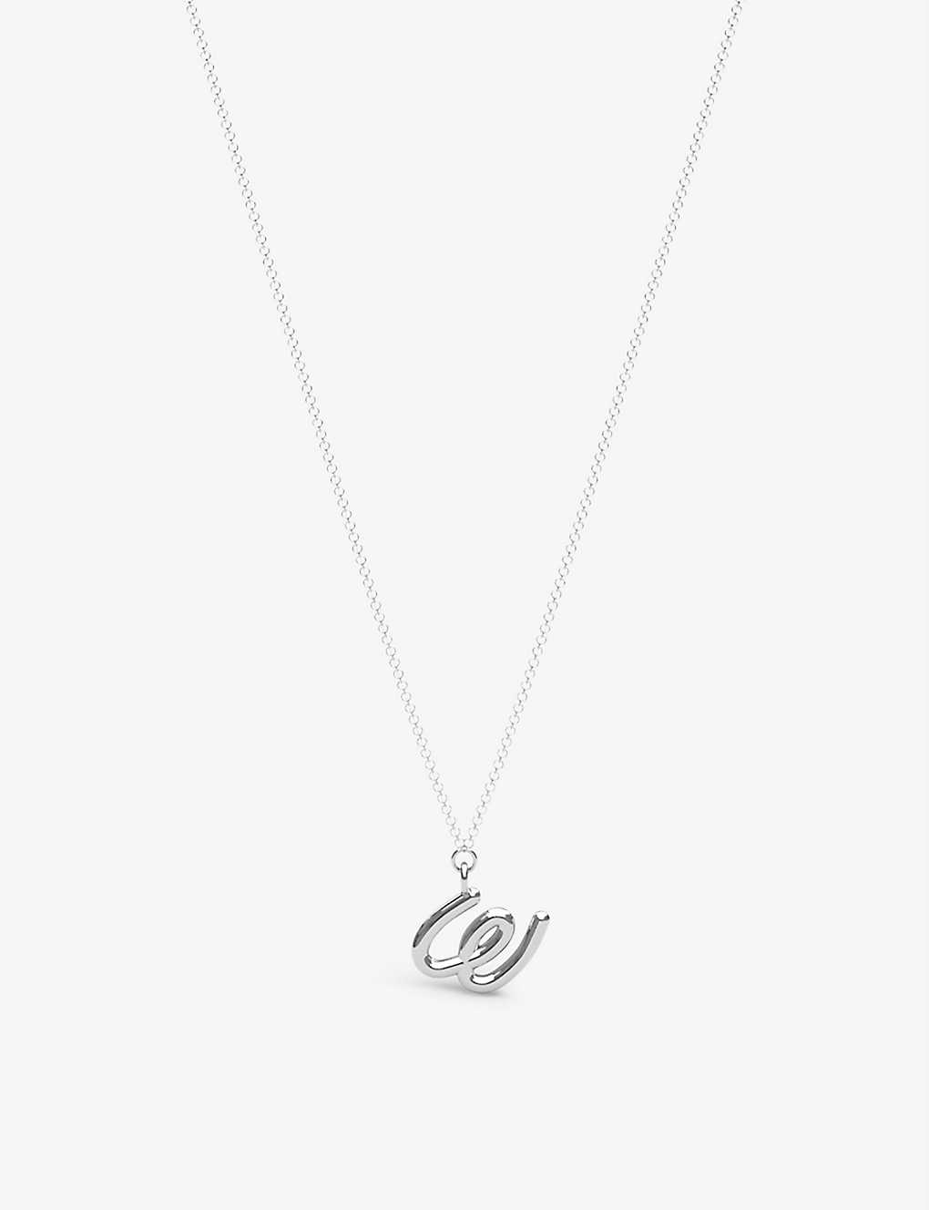 The Alkemistry Womens 18ct White Gold Love Letter W Initial 18ct White-gold Pendant Necklace