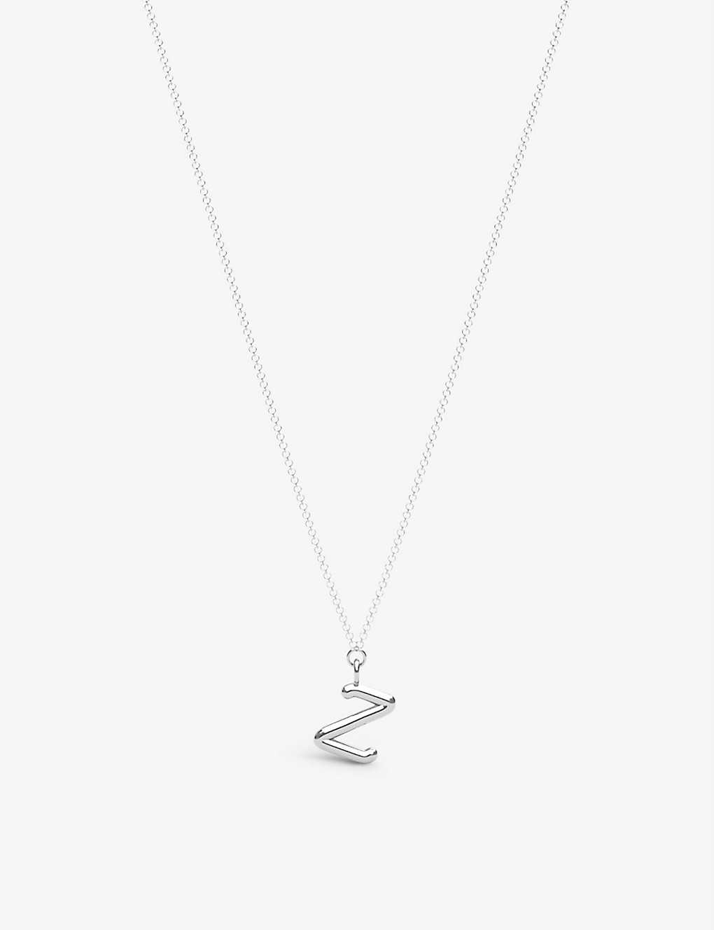 The Alkemistry Womens 18ct White Gold Love Letter Z Initial 18ct White-gold Pendant Necklace