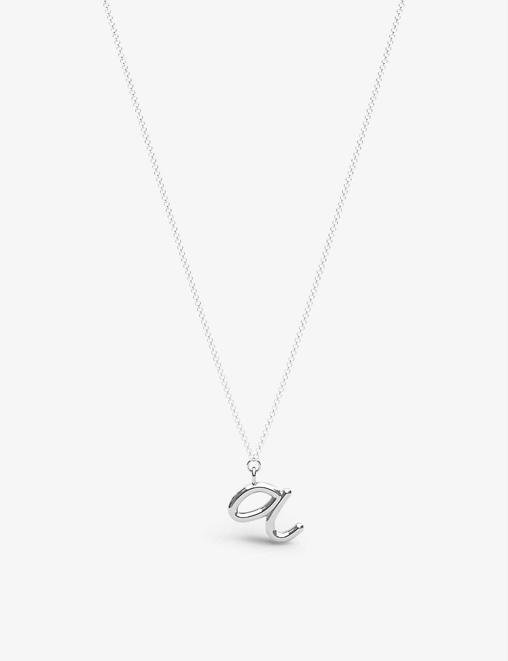 The Alkemistry Womens 18ct White Gold Love Letter A Initial 18ct White-gold Pendant Necklace
