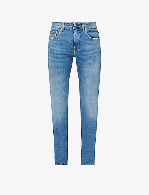 7 FOR ALL MANKIND: Paxtyn mid-rise tapered-leg stretch-denim jeans