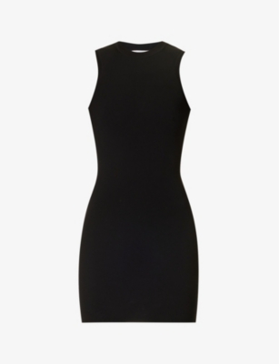 Victoria Beckham Womens Black Body Slim-fit Stretch-woven Mini Dress