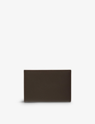 Comme Des Garçons Comme Des Garcons Mens Brown Classic Branded Leather Card Holder