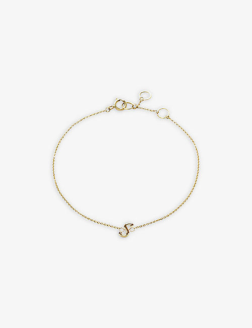 THE ALKEMISTRY: Love Letter S Initial 18ct yellow-gold bracelet