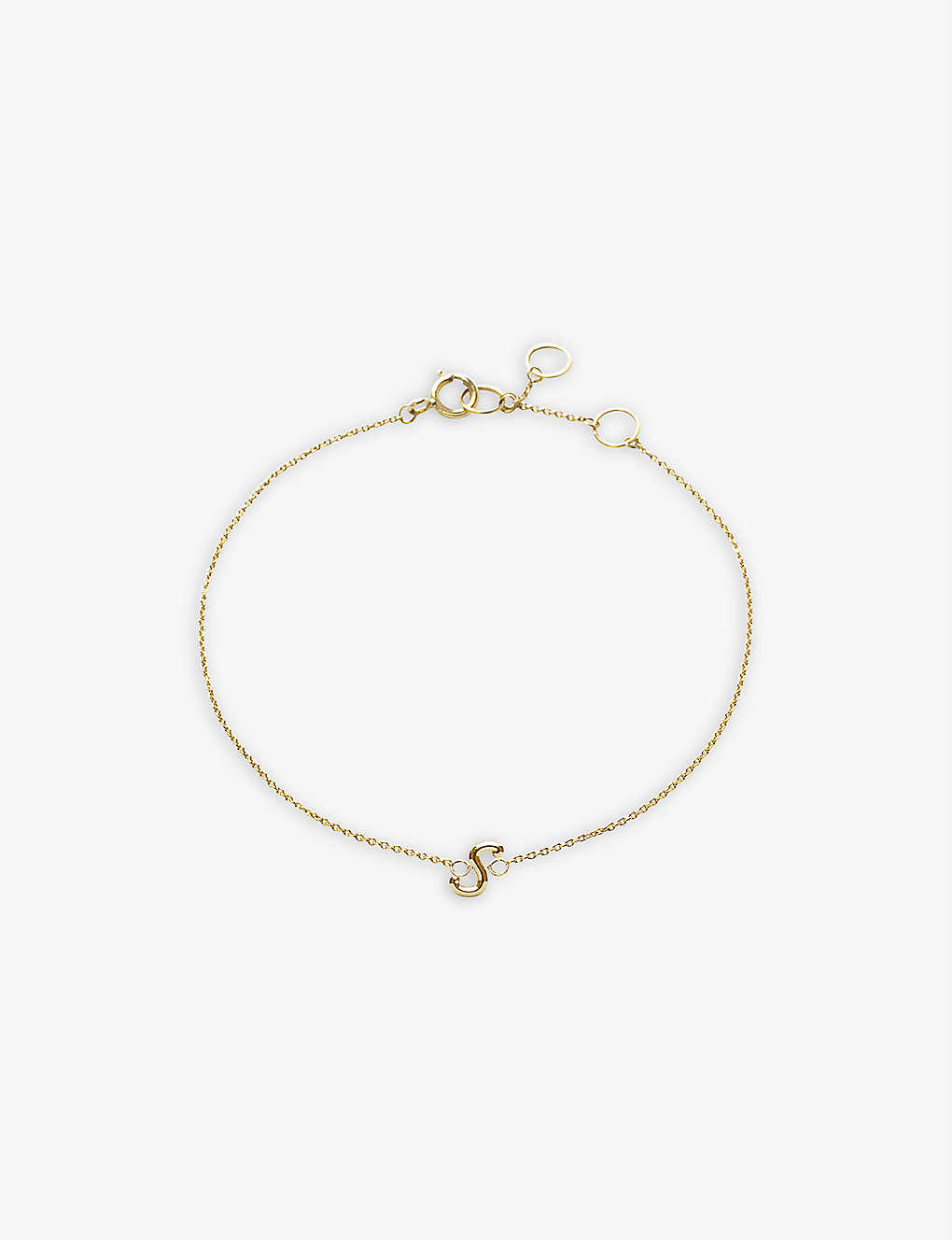 The Alkemistry Womens 18ct Yellow Gold Love Letter S Initial 18ct Yellow-gold Bracelet